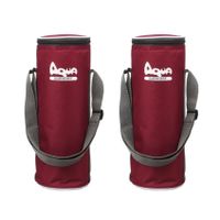 2x Rode koeltassen voor flessen 31 x 11 cm 2.9 liter met schouderband