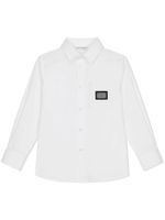 Dolce & Gabbana Kids chemise en popeline à logo - Blanc