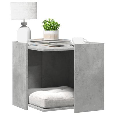 VidaXL Kattenbakkast 53x53x51 cm bewerkt hout betongrijs