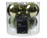 Kerstballen Glas Ø8cm Rozemarijn Groen 6st