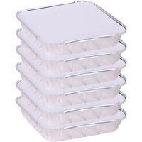 Elite Meal prep bewaar bakjes - Aluminium - 9x - 25 x 25 x 5 cm - met deksel