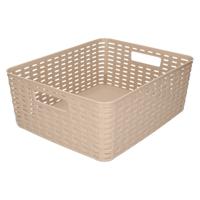 Opbergmand - Kastmand - rotan kunststof - taupe - 12 Liter - 30 x 37 x 13 cm