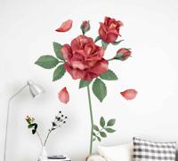 Bloemen muursticker roos rood