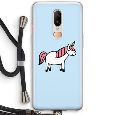 Eenhoorn: OnePlus 6 Transparant Hoesje met koord