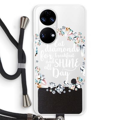 Diamonds: Huawei P50 Transparant Hoesje met koord