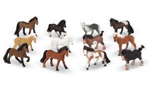 Plastic speelgoed paarden 12 stuks   -