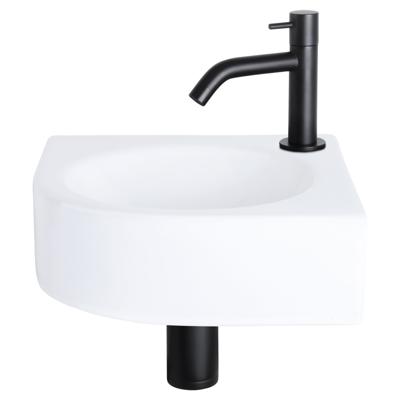 Differnz Cleo fonteinset keramiek - kraan gebogen - 30 x 30 x 10 cm - mat zwart