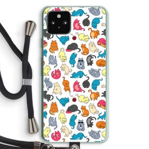 Kleurrijke katten: Pixel 5a 5G Transparant Hoesje met koord