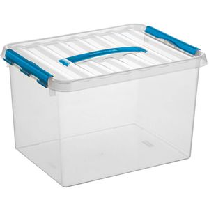 Sunware - Q-line opbergbox 22L transparant blauw - 40 x 30 x 26 cm