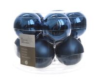 Kerstbal glas glans-mat diameter 6cm nacht blauw - KSD