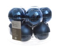 Kerstbal glas glans-mat diameter 6cm nacht blauw - Ksd