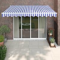 Luifel elektrisch uitschuifbaar 3,5x2,5 m blauw en wit