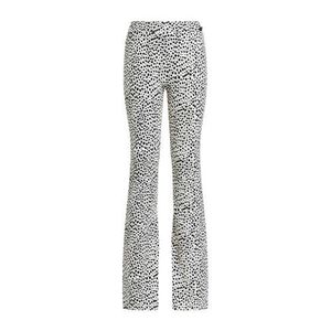 WE Fashion skinny broek met all over print wit/zwart