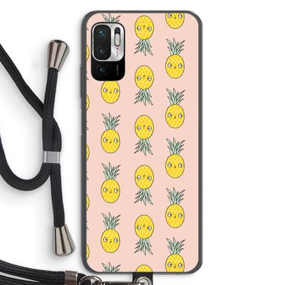 Ananas: Xiaomi Redmi Note 10 5G Transparant Hoesje met koord