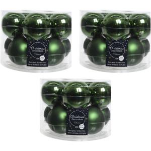 Decoris Kerstballen set - 30x stuks - donkergroen - glas - 6 cm