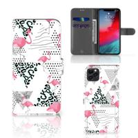 Apple iPhone 11 Pro Max | Telefoonhoesje | Met pasjeshouder | Flamingo Triangle