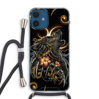 Huilende Wolf: iPhone 12 Transparant Hoesje met koord