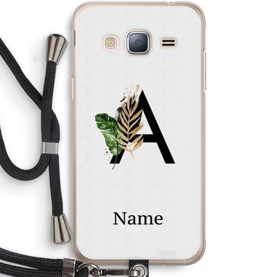 Charcoal Flora: Samsung Galaxy J3 (2016) Transparant Hoesje met koord