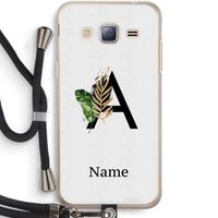 Charcoal Flora: Samsung Galaxy J3 (2016) Transparant Hoesje met koord
