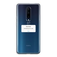 Reminder: OnePlus 7 Pro Transparant Hoesje