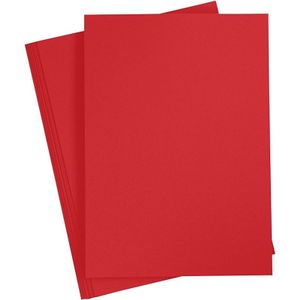 A4 hobby karton rood 180 grams 1x   -