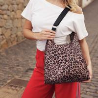 Dames schoudertas hobo nylon - panterprint - MŌSZ Kelly