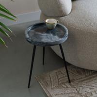 ZILT Ronde Bijzettafel 'Katheryne' Marmer, 33cm, kleur Grijs