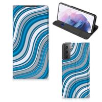 Samsung Galaxy S21 Plus | Hoesje met Magneet | Waves Blue