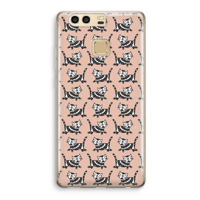 Zwarte poes: Huawei P9 Transparant Hoesje