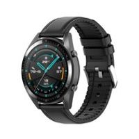 leer + siliconen bandje - Zwart - Samsung Galaxy Watch 3 - 45mm