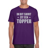 In dit shirt zit een Topper in zilveren glitters t-shirt heren paars