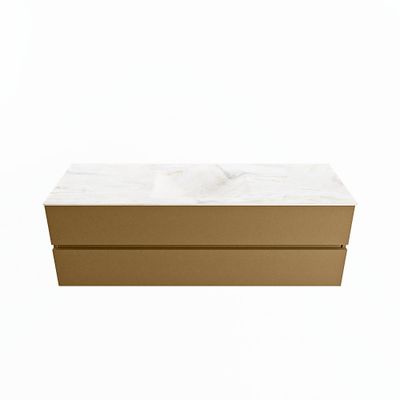 MONDIAZ VICA-DLUX 150cm badmeubel onderkast Oro 2 lades. Inbouw wastafel CLOUD midden 1 kraangat, kleur Ostra.