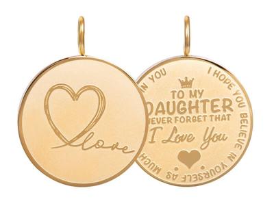 iXXXi Charm Pendant Daughter Love Big Goud
