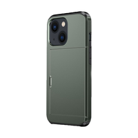 iPhone 15 Plus hoesje - Backcover - Hardcase - Pasjeshouder - Portemonnee - Shockproof - TPU - Groen