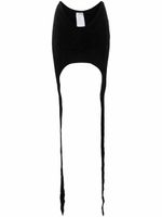 Balmain minijupe asymétrique en velours - Noir