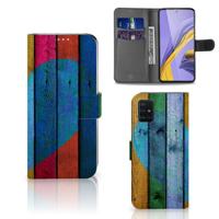 Samsung Galaxy A51 | Book Style Case | Wood Heart - Cadeau voor je Vriend | Portemonnee hoesje