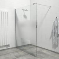 Saniclass Bellini Inloopdouche - 140x200cm - veiligheidsglas - helder glas matte band - anti kalk - chroom WR140-C/NFF