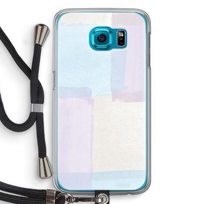 Square pastel: Samsung Galaxy S6 Transparant Hoesje met koord