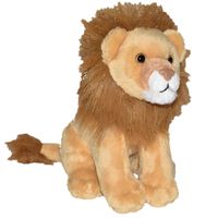 Pluche bruine leeuw knuffel met geluid 20 cm speelgoed   - - thumbnail