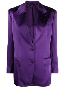 TOM FORD blazer boutonné à fini satiné - Violet