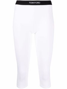 TOM FORD legging court à taille à logo - Blanc