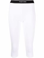 TOM FORD legging court à taille à logo - Blanc