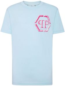 Philipp Plein t-shirt Hexagon à logo imprimé - Bleu