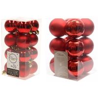 Kerstversiering kunststof kerstballen rood 4-6 cm pakket van 40x stuks - thumbnail