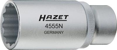 HAZET Inspuitproeiersgereedschap 4555N · 1/2 inch (12,5 mm) vierkant hol · Buitentwaalfkant profiel · SW 27 mm