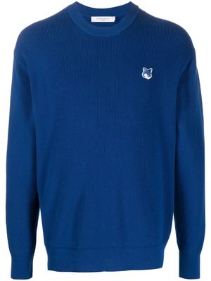 Maison Kitsuné pull à patch logo - Bleu