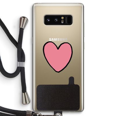 Hartje: Samsung Galaxy Note 8 Transparant Hoesje met koord
