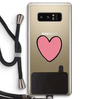 Hartje: Samsung Galaxy Note 8 Transparant Hoesje met koord