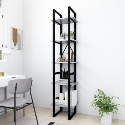 Boekenkast met 5 schappen 40x30x175 cm bewerkt hout betongrijs