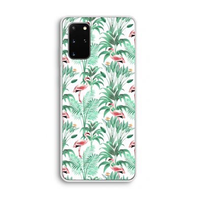 Flamingo bladeren: Samsung Galaxy S20 Plus Transparant Hoesje